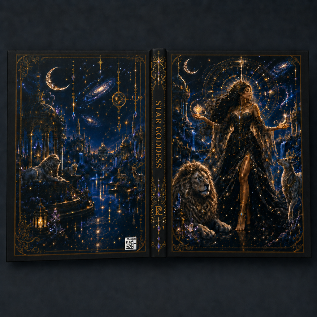 Star Goddess Hardcover Journal — Mystic Starry Night Notebook for Astrology, Dreams & Spiritual Writing