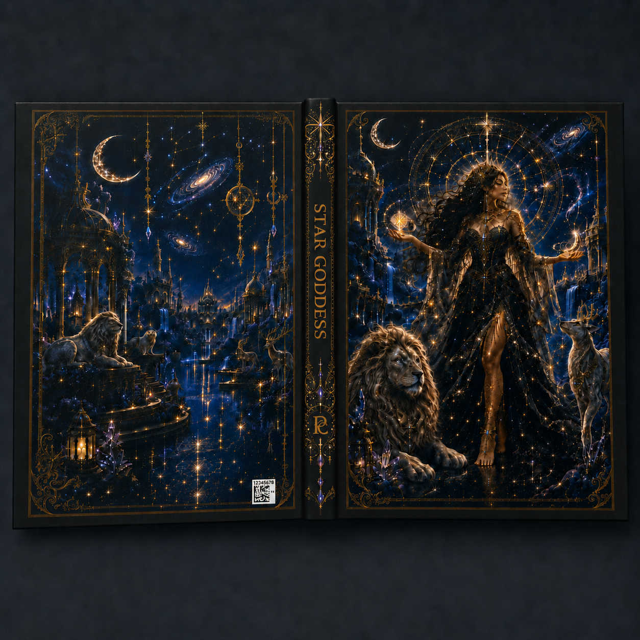 Star Goddess Hardcover Journal — Mystic Starry Night Notebook for Astrology, Dreams & Spiritual Writing