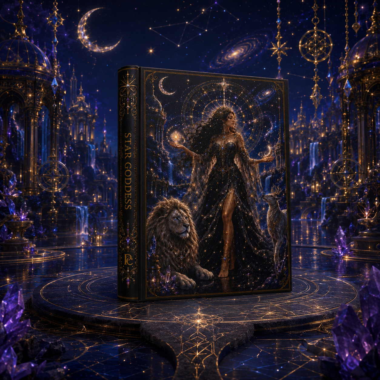 Star Goddess Hardcover Journal — Mystic Starry Night Notebook for Astrology, Dreams & Spiritual Writing