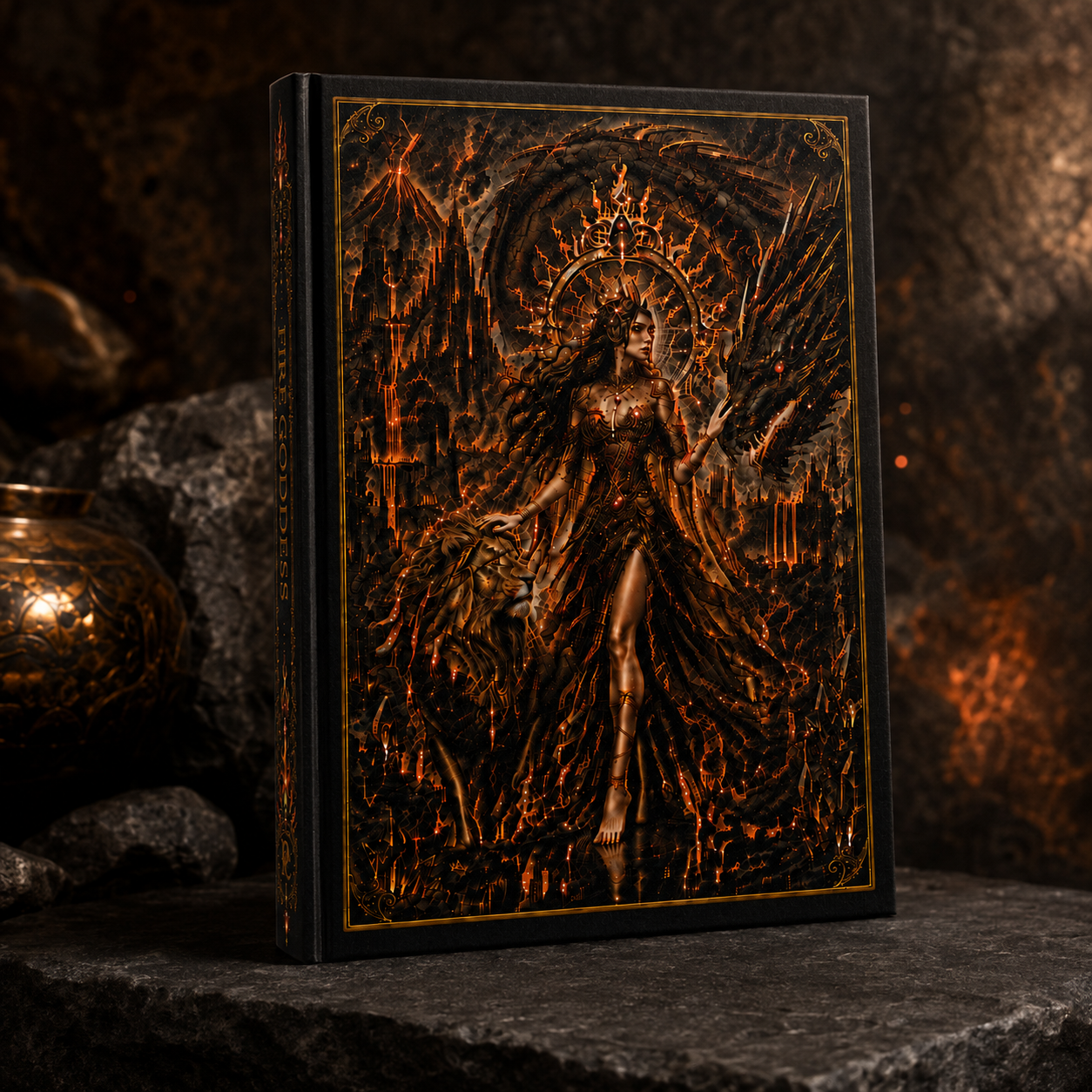 Fire Goddess Hardcover Journal | Gothic Fantasy Grimoire