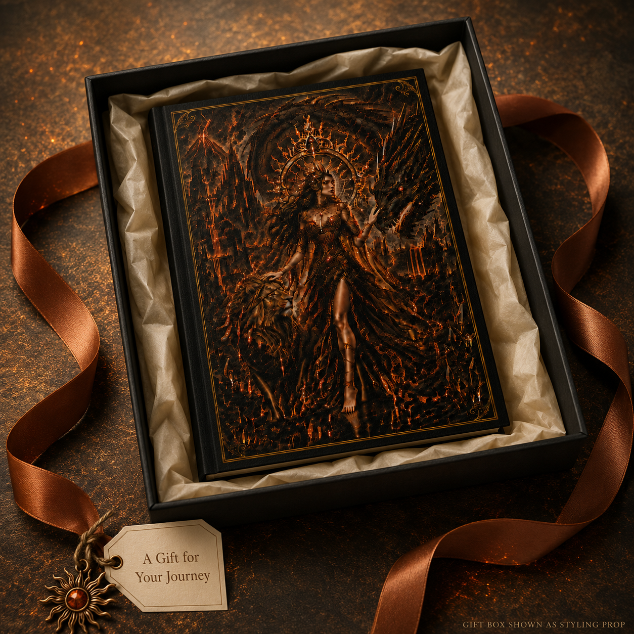 Fire Goddess Hardcover Journal | Gothic Fantasy Grimoire