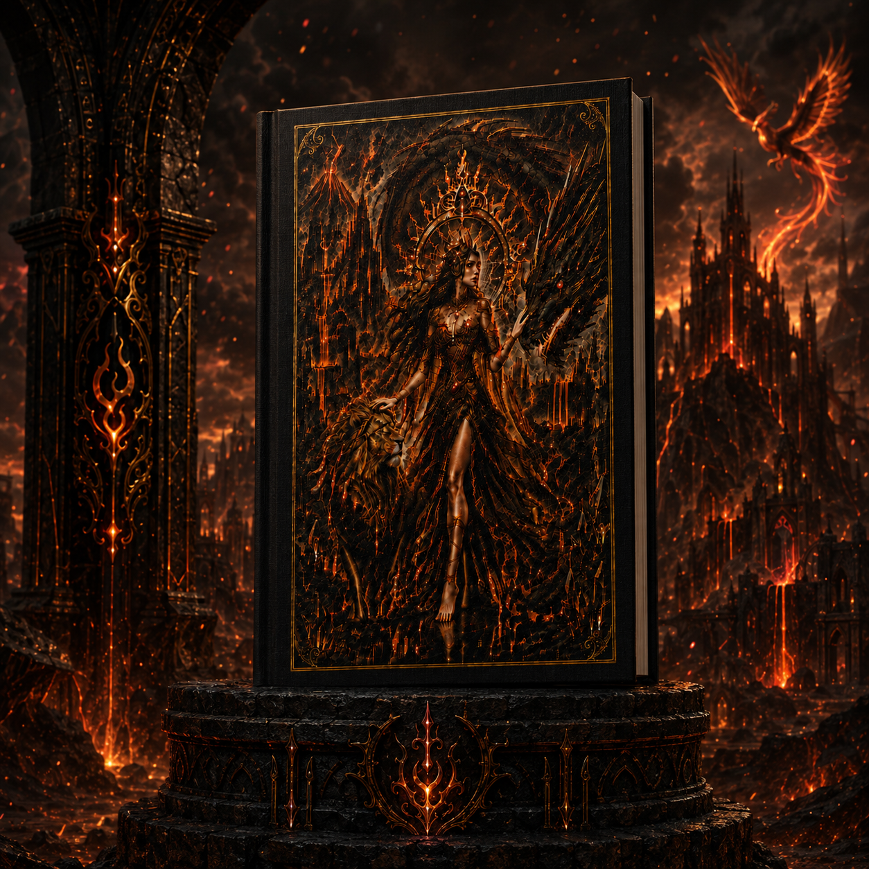 Fire Goddess Hardcover Journal | Gothic Fantasy Grimoire