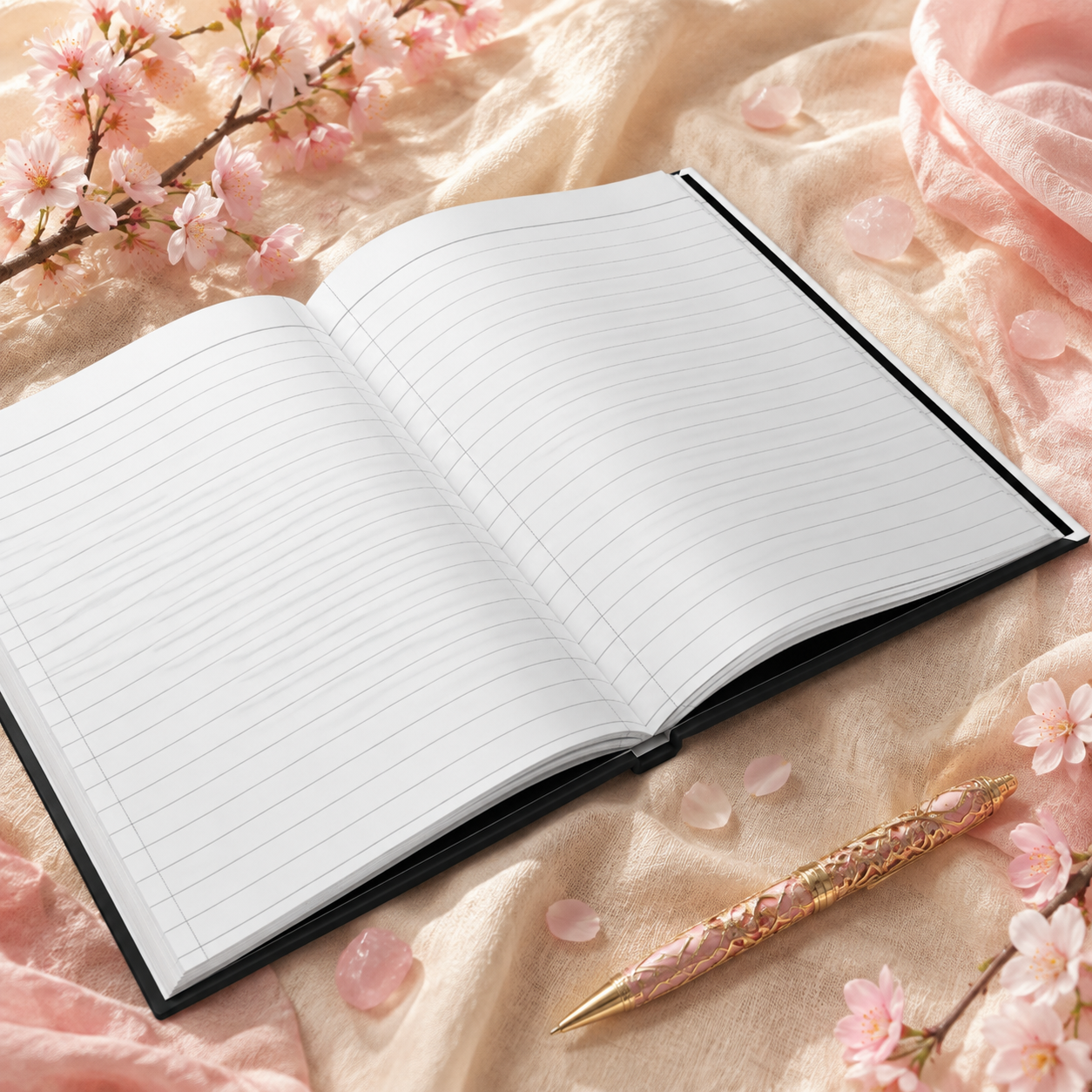 Spring Goddess Hardcover Journal — Enchanted Springtime Fantasy Notebook