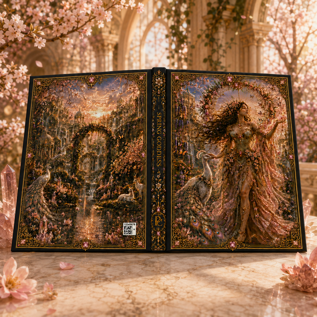 Spring Goddess Hardcover Journal — Enchanted Springtime Fantasy Notebook