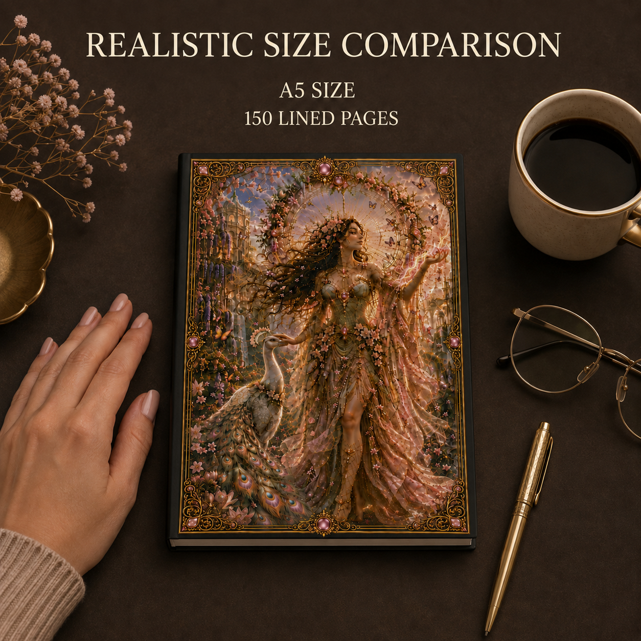 Spring Goddess Hardcover Journal — Enchanted Springtime Fantasy Notebook