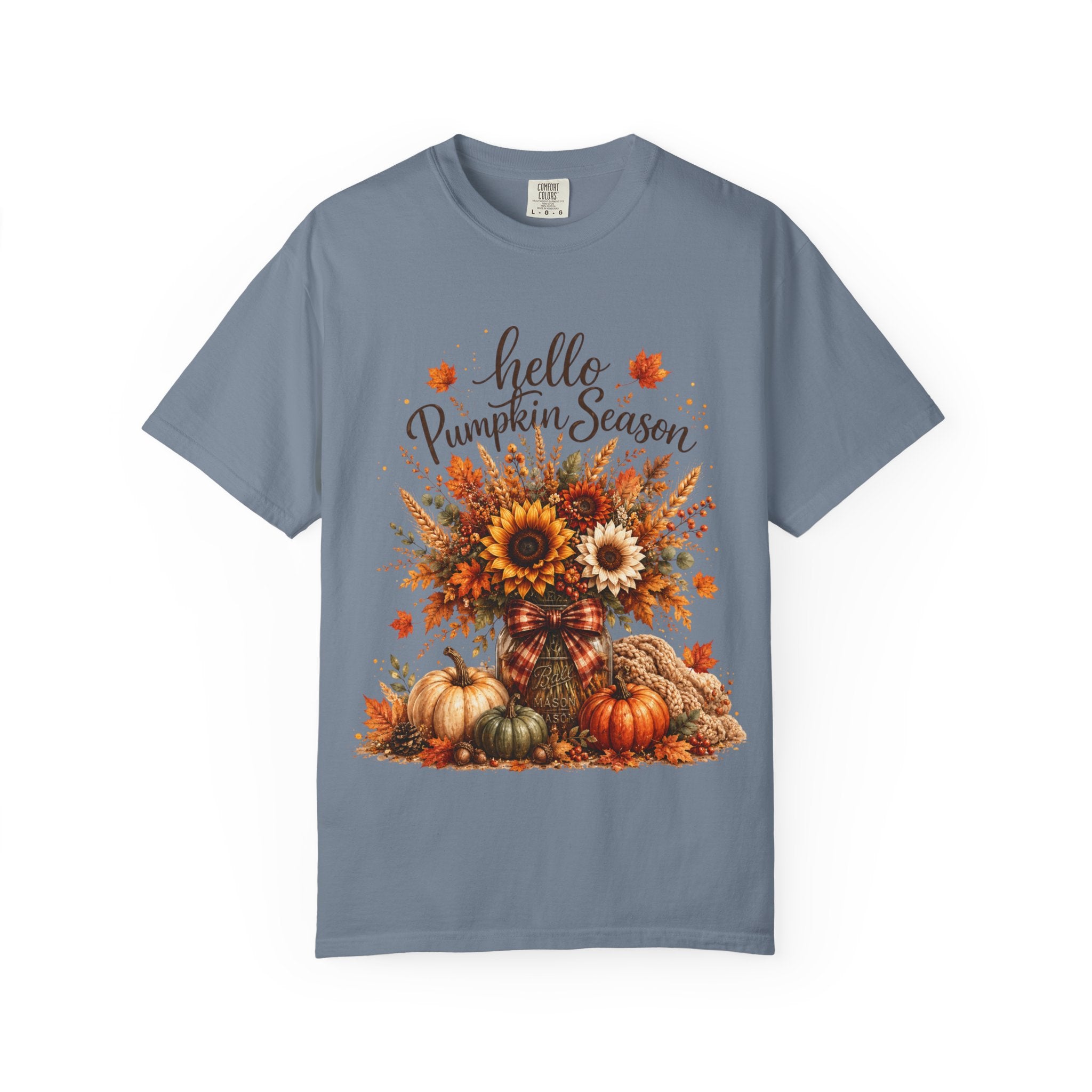Hello Pumpkin Season T-Shirt — Fall Sunflower & Pumpkin Autumn Tee