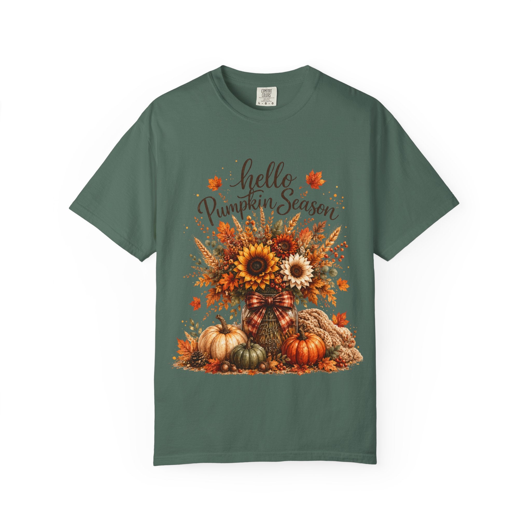 Hello Pumpkin Season T-Shirt — Fall Sunflower & Pumpkin Autumn Tee