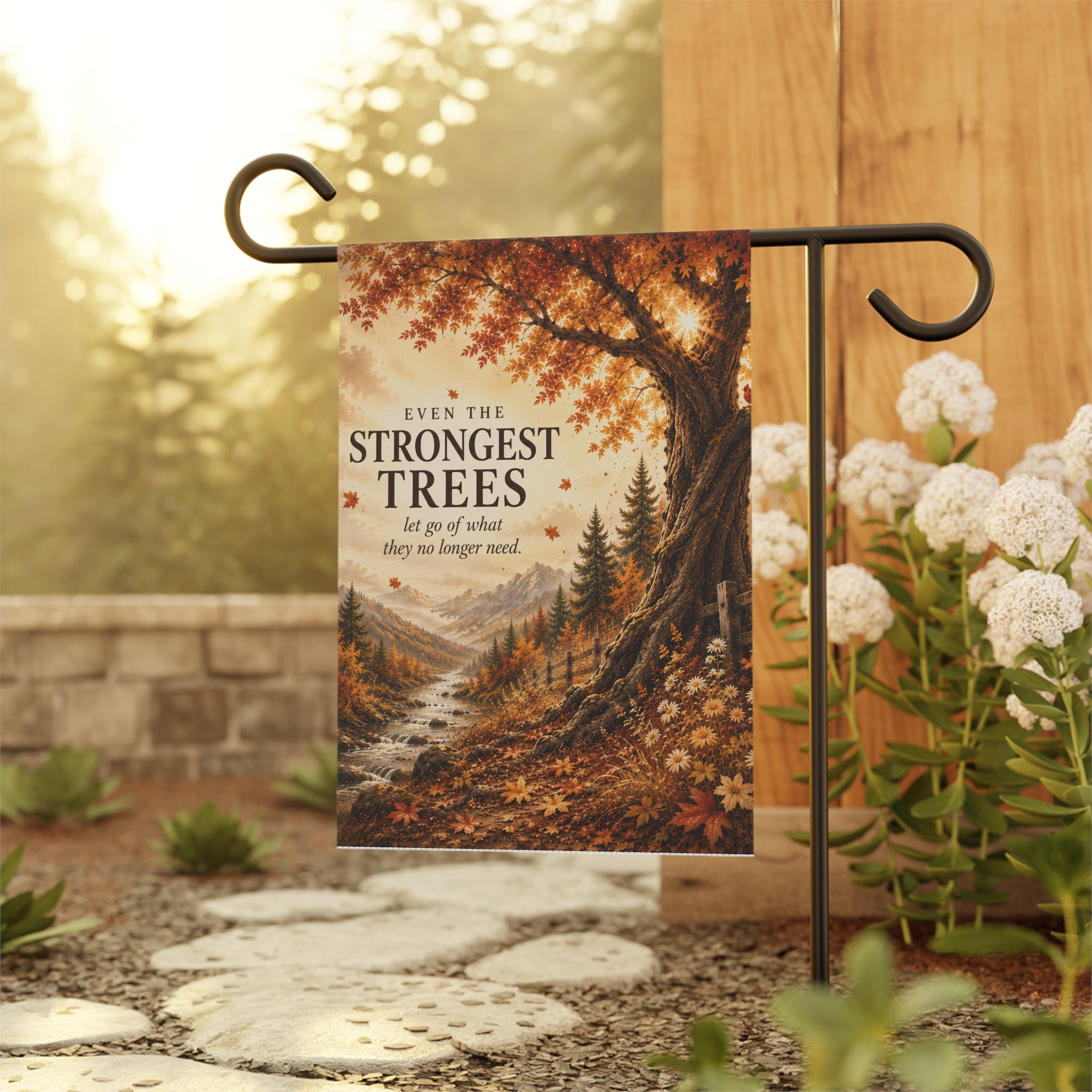Even the Strongest Trees Garden Flag | Autumn Tree Landscape Banner