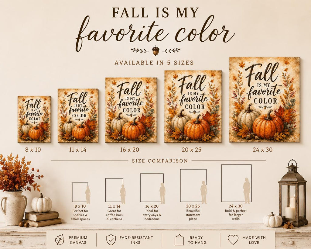 Fall Is My Favorite Color Canvas | Pumpkin Autumn Wall Art