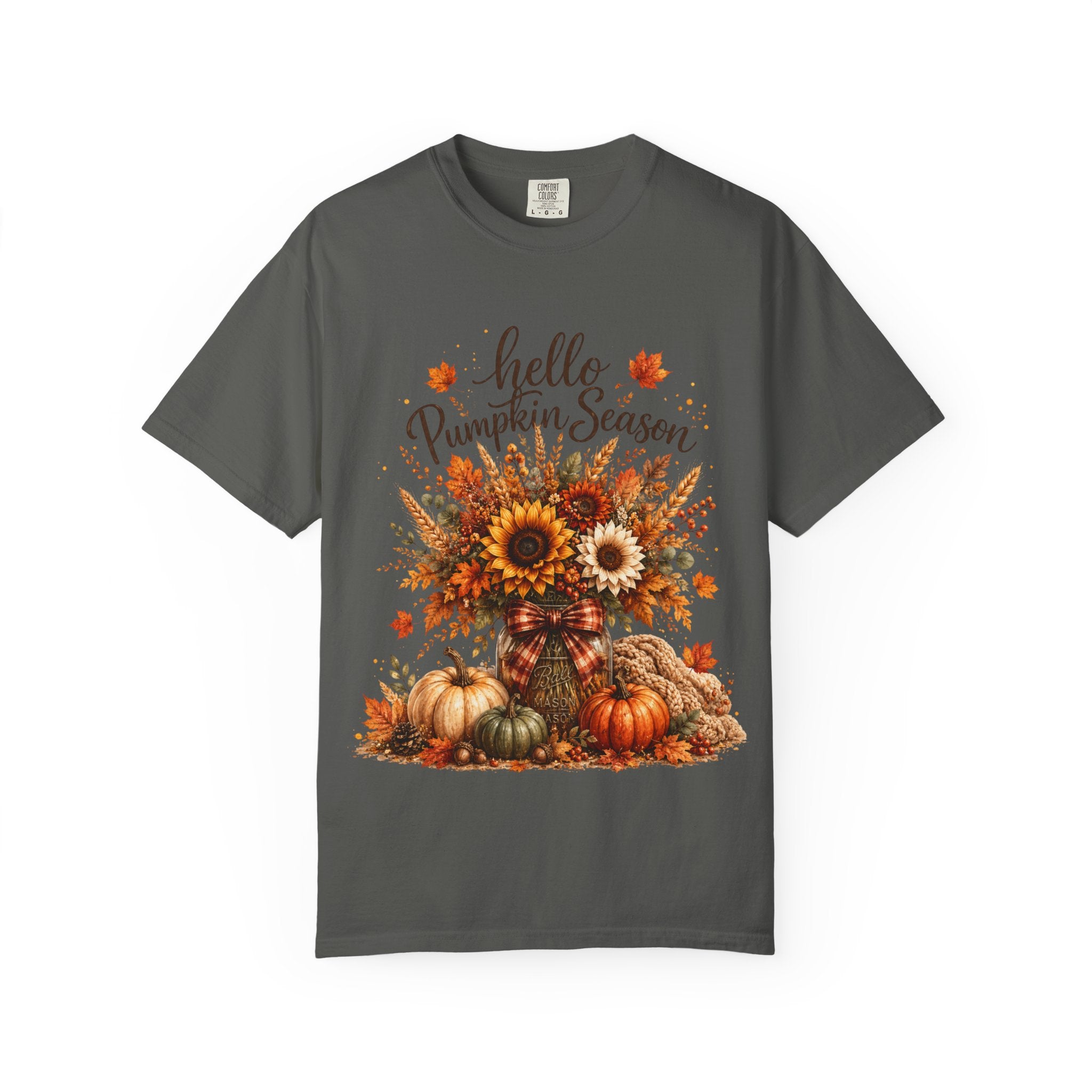 Hello Pumpkin Season T-Shirt — Fall Sunflower & Pumpkin Autumn Tee