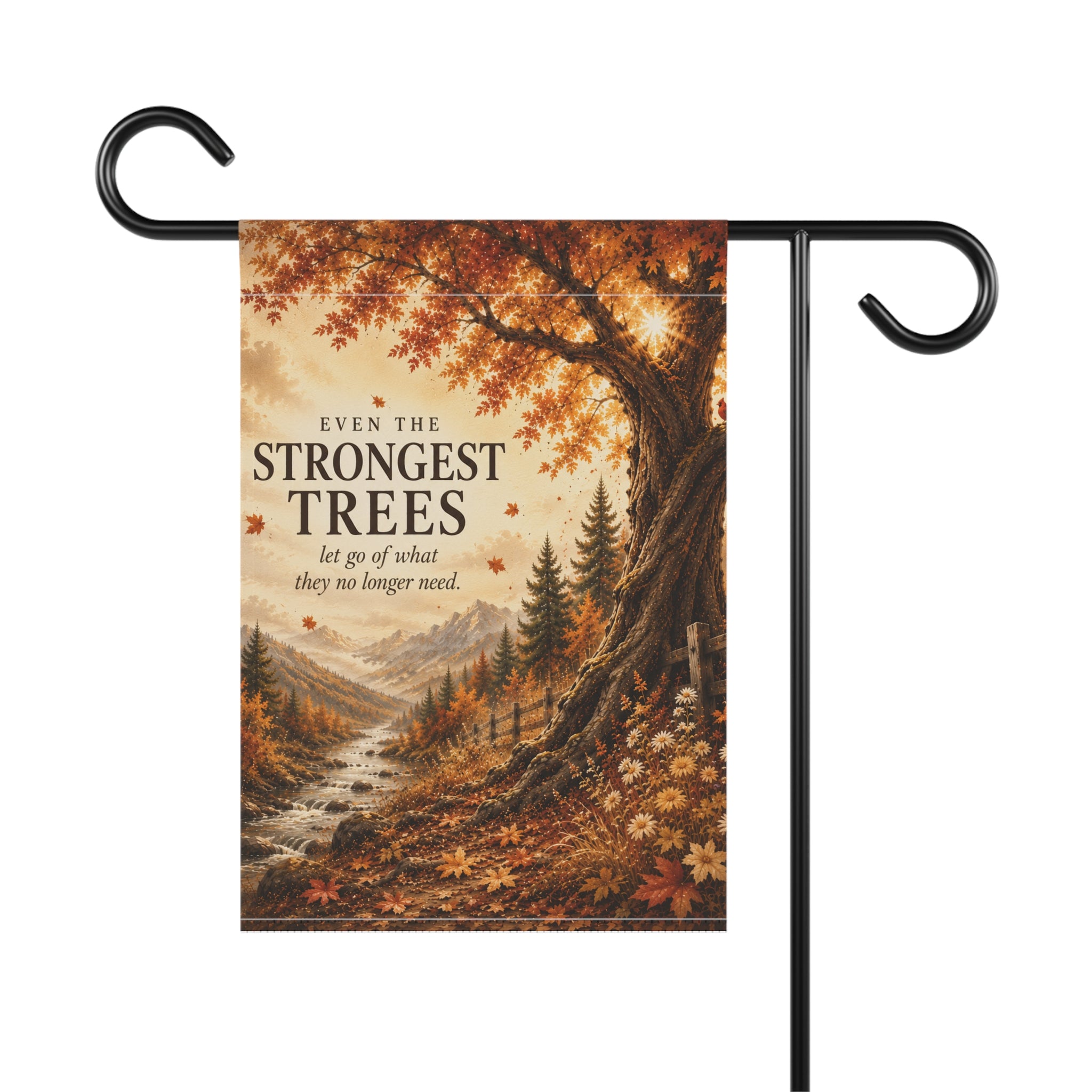 Even the Strongest Trees Garden Flag | Autumn Tree Landscape Banner