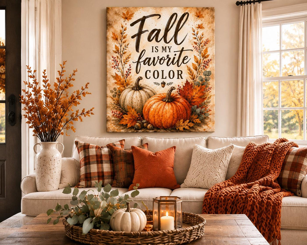 Fall Is My Favorite Color Canvas | Pumpkin Autumn Wall Art
