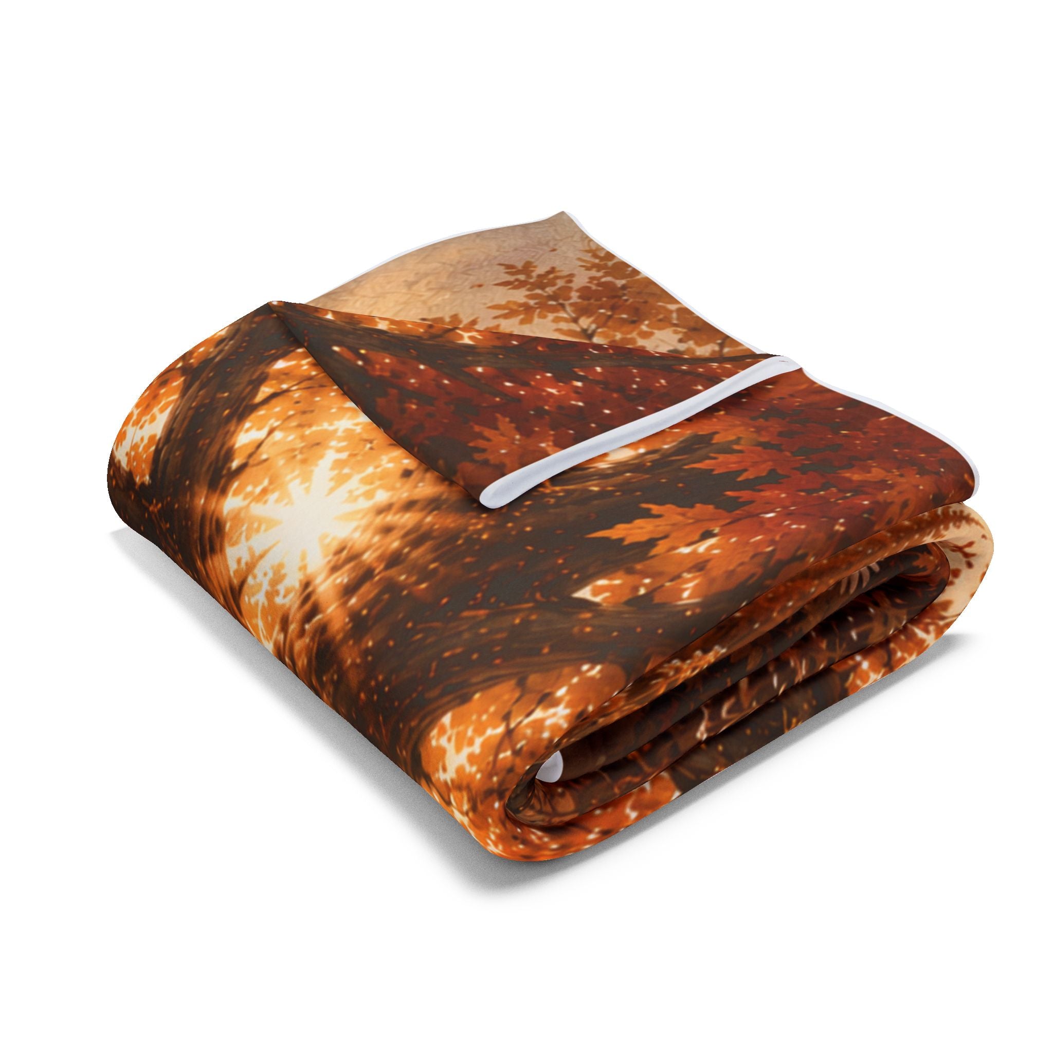 Autumn Woodland Fleece Blanket — “Even the Strongest Trees” Inspirational Fall Throw