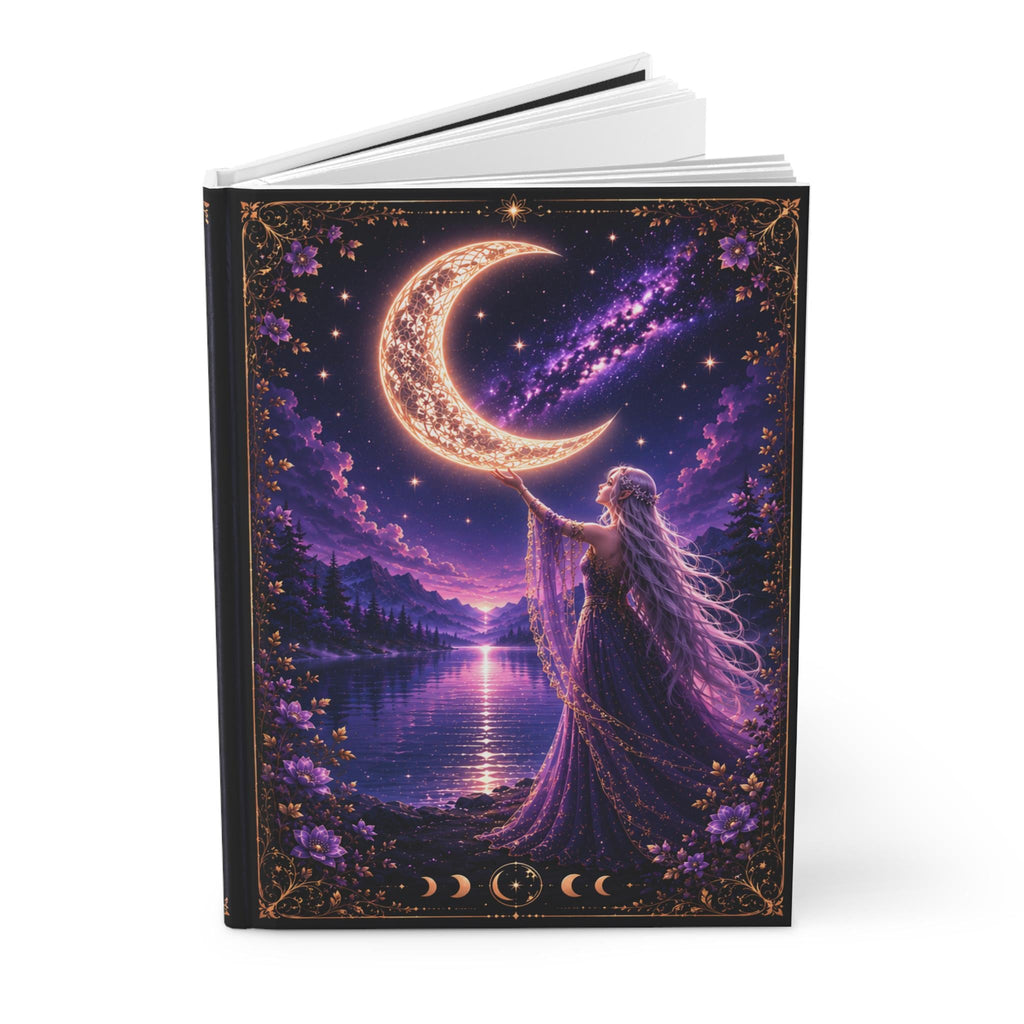 Moonlight Sorceress Hardcover Journal | Crescent Moon Mystic Notebook