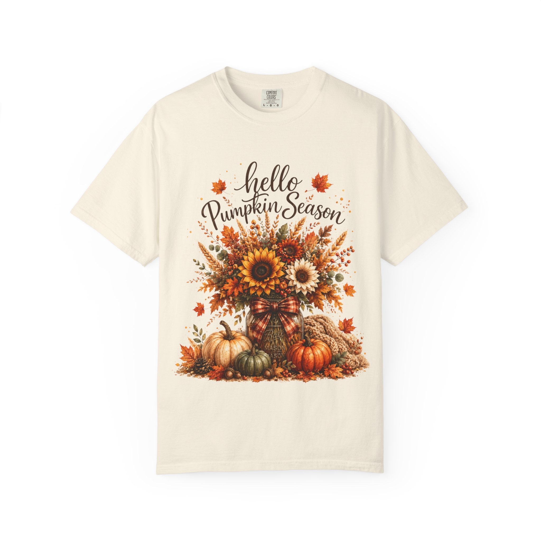 Hello Pumpkin Season T-Shirt — Fall Sunflower & Pumpkin Autumn Tee