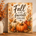 Fall Is My Favorite Color Canvas | Pumpkin Autumn Wall Art
