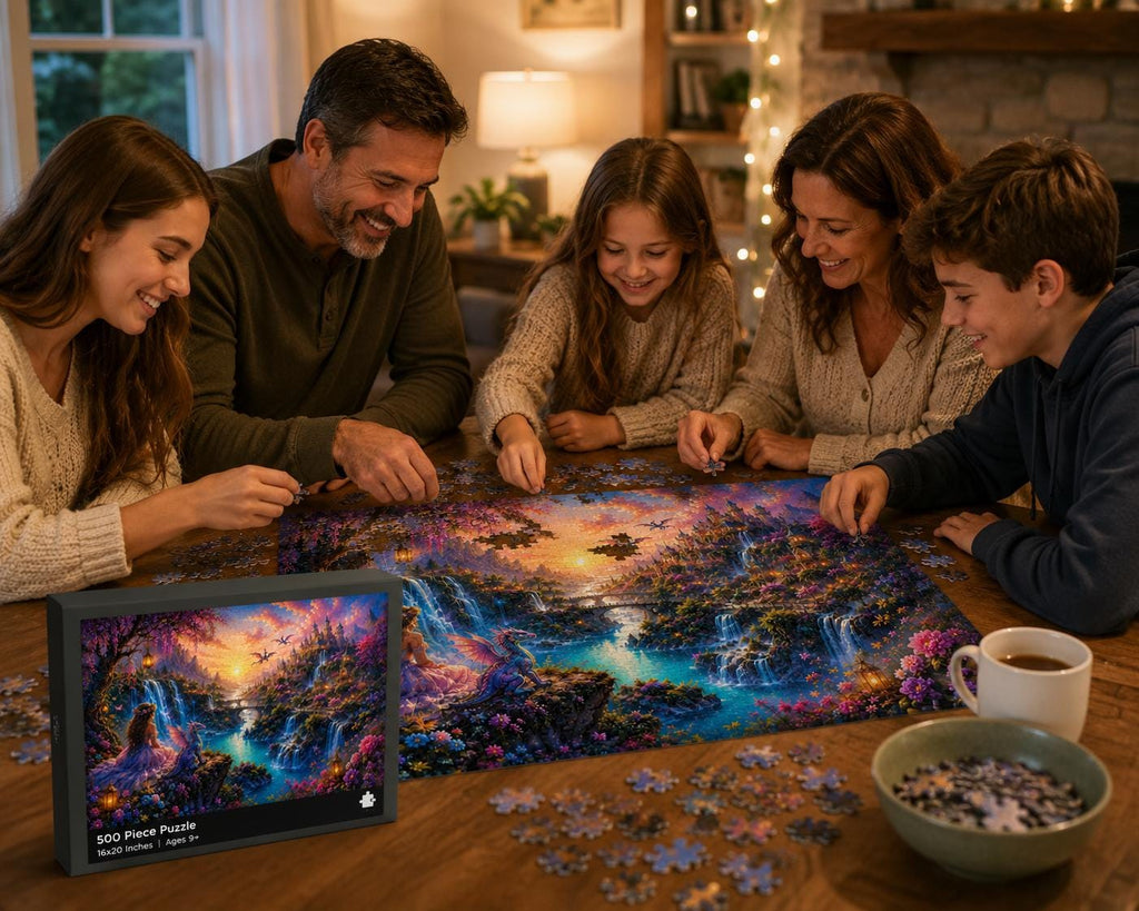 Fantasy Fairy Dragon Landscape Puzzle | 500 Piece