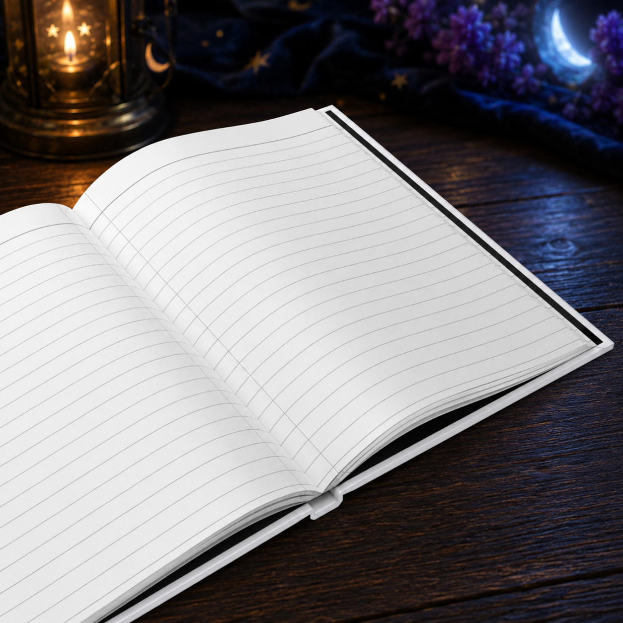 Celestial Moonlit Fantasy Hardcover Journal – Starry Night Dreamscape Notebook