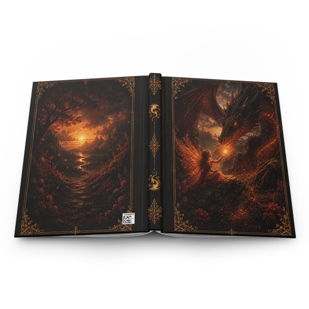 Dragon and Fairy Illustration Hardcover Journal | Fantasy Notebook, Matte