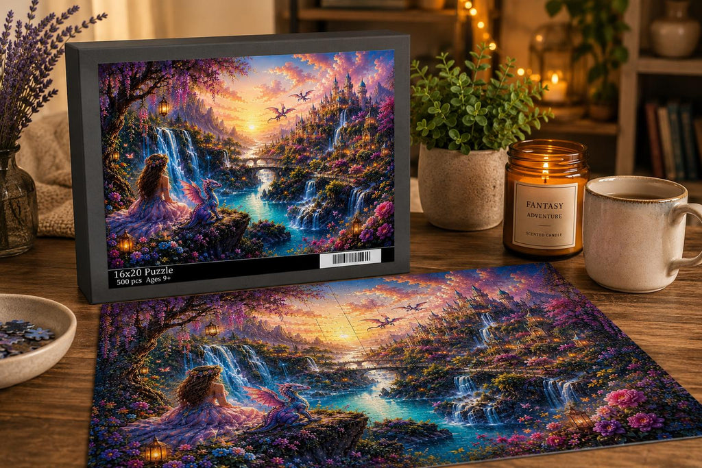 Fantasy Fairy Dragon Landscape Puzzle | 500 Piece