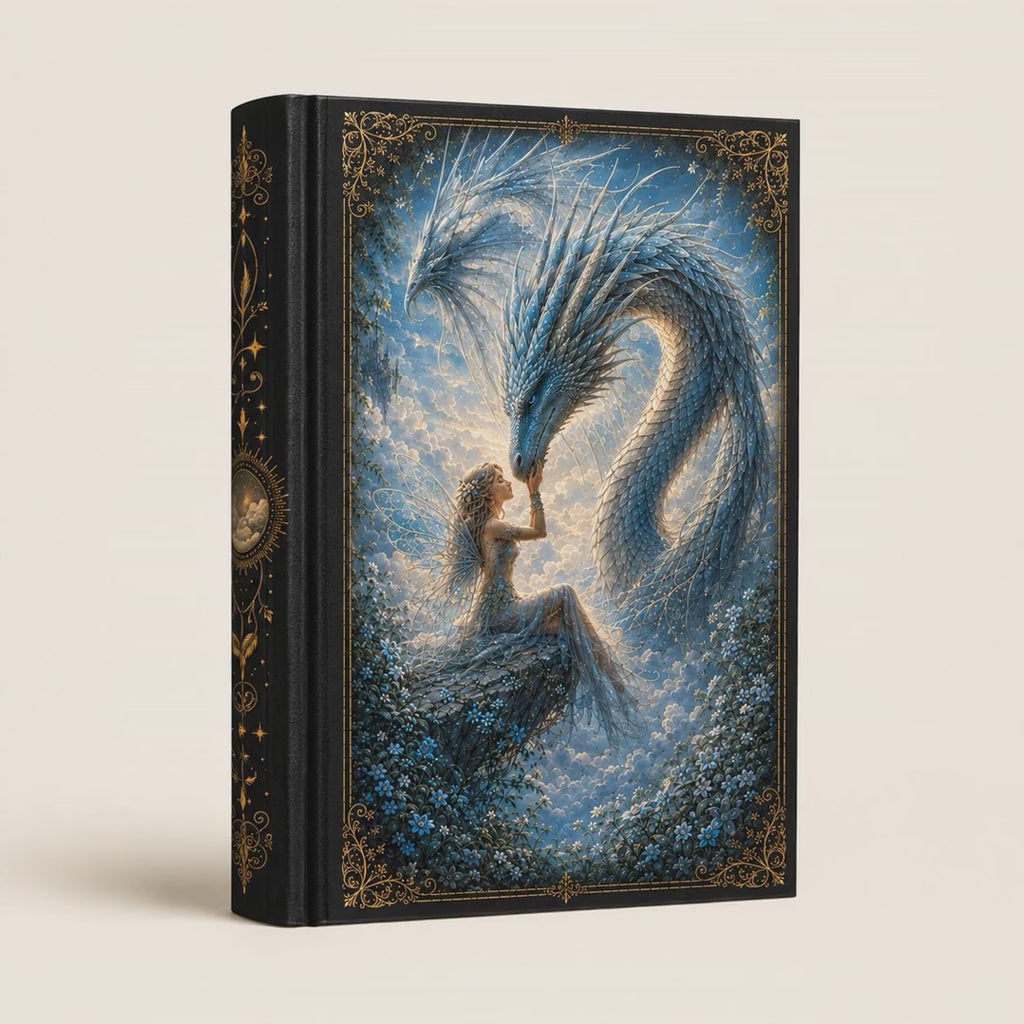 Air Dragon & Fairy Hardcover Journal — Mystical Fantasy Notebook for Writing, Sketching, & Gift Giving
